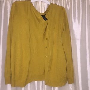 mustard yellow acrylic button up